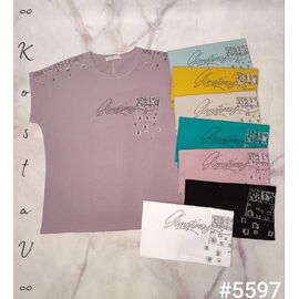 Фотография Футболка женская 5597 mix р.50-54 "Kosta" недорого оптом от прямого поставщика