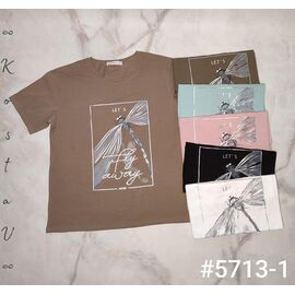 Фотография Футболка женская 5713-1 mix р.46-50 "Kosta" недорого оптом от прямого поставщика
