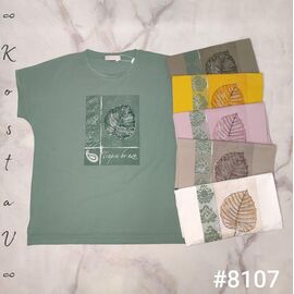 Фотография Футболка женская 8107 mix р.50-54 "Kosta" недорого оптом от прямого поставщика