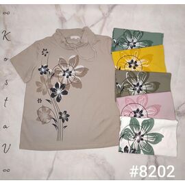 Фотография Футболка женская 8202 mix р.50-54 "Kosta" недорого оптом от прямого поставщика