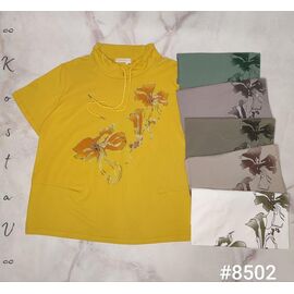 Фотография Футболка женская 8502 mix р.50-54 "Kosta" недорого оптом от прямого поставщика