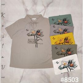 Фотография Футболка женская 8503 mix р.50-54 "Kosta" недорого оптом от прямого поставщика