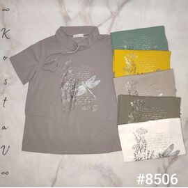 Фотография Футболка женская 8506 mix р.50-54 "Kosta" недорого оптом от прямого поставщика