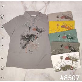 Фотография Футболка женская 8507 mix р.50-54 "Kosta" недорого оптом от прямого поставщика