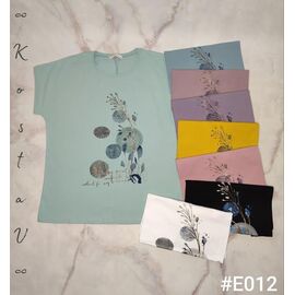 Фотография Футболка женская E012 mix р.50-54 "Kosta" недорого оптом от прямого поставщика