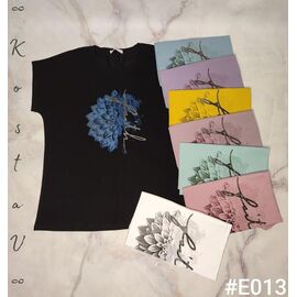 Фотография Футболка женская E013 mix р.50-54 "Kosta" недорого оптом от прямого поставщика