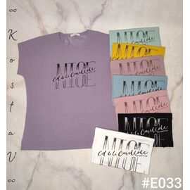 Фотография Футболка женская E033 mix р.50-54 "Kosta" недорого оптом от прямого поставщика