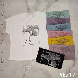 Фотография Футболка женская E717 mix р.52-56 "Kosta" недорого оптом от прямого поставщика