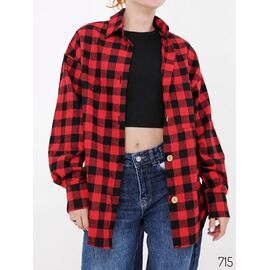 Фотография Рубашка женская 715 red р.42-56 "DORA" недорого оптом от прямого поставщика