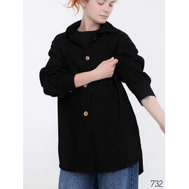 Фотография Рубашка женская 732 black р.42-56 "DORA" недорого оптом от прямого поставщика