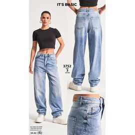 Фотография Джинсы женские 3752-3 l.blue р.34-42 "Jeans Style" недорого оптом от прямого поставщика