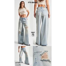 Фотография Джинсы женские 3841-10 l.blue р.34-42 "Jeans Style" недорого оптом от прямого поставщика