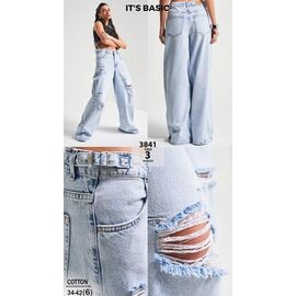 Фотография Джинсы женские 3841-12 l.blue р.34-42 "Jeans Style" недорого оптом от прямого поставщика
