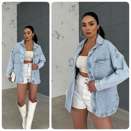 Сорочка жіноча літня 491 l.blue р.S-L "Lady N" недорого оптом від прямого постачальника