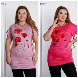 Фотография Футболка женская 41713 lilac р.M-XL "Vehuiah" недорого оптом от прямого поставщика