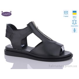 Фотография Босоножки женские летние Лето 0127 чорна шкіра (6 пар р.36-40) "Garti" недорого оптом от прямого поставщика