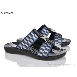 Шльопанці чоловічі пляжні Літо 301 синій (6 пар р.40-45) "Spencer" недорого оптом від прямого постачальника