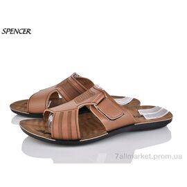 Шльопанці чоловічі пляжні Літо 6319-2 коричневий (6 пар р.40-45) "Spencer" недорого оптом від прямого постачальника