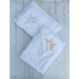 Дитячий плед на дівчинку ML485 white-sulver р.70*70 "Meloria" недорого оптом від прямого постачальника