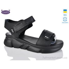 Фотография Босоножки женские летние Лето 0150 чорна шкіра (6 пар р.36-40) "Garti" недорого оптом от прямого поставщика