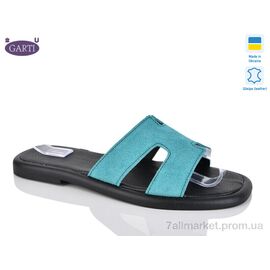 Шльопанці жіночі полегшені Літо 84 бірюзовий замш (6 пар р.36-40) "Garti" недорого оптом від прямого постачальника