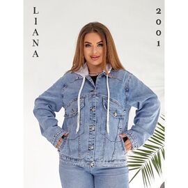 Куртка жіноча демісезонна 2-001 blue р.3XL-8XL "Liana Denim" недорого оптом від прямого постачальника