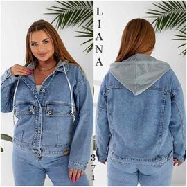 Фотография Куртка женская демисезонная 371 blue р.L-5XL "Liana Denim" недорого оптом от прямого поставщика
