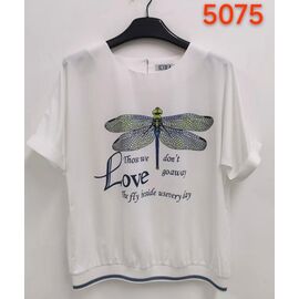 Фотография Футболка женская 5075 white р.52-62 "LIDA" недорого оптом от прямого поставщика