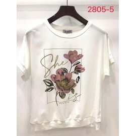 Фотография Футболка женская 2805-5 white р.52-62 "LIDA" недорого оптом от прямого поставщика