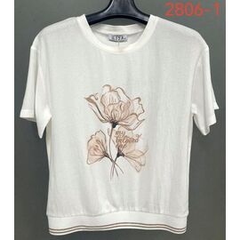 Фотография Футболка женская 2806-1 white р.52-62 "LIDA" недорого оптом от прямого поставщика