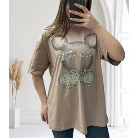 Фотография Футболка женская 25102 beige р.46-60 "G.L.S.A" недорого оптом от прямого поставщика