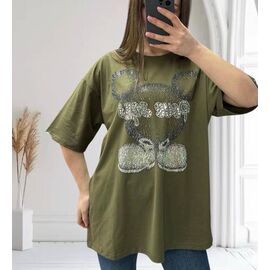 Фотография Футболка женская 25102 khaki р.46-60 "G.L.S.A" недорого оптом от прямого поставщика