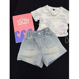 Дитячі шорти на дівчинку 25058 l.blue р.110-160 "Yalisi" недорого оптом від прямого постачальника