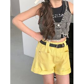 Дитячі шорти на дівчинку 7170 yellow р.110-160 "Yalisi" недорого оптом від прямого постачальника