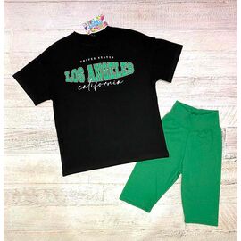 Костюм дитячий на дівчинку 2314 black-green р.134-158 "LIMA SPORT" недорого оптом від прямого постачальника