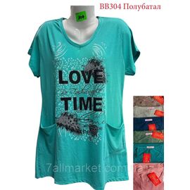 Туніка жіноча літня/напівбатал розміри 3XL-6XL (мікс кв) "NICOLAS" недорого від прямого постачальника