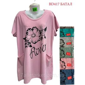 Туніка жіноча літня батал розміри 5XL-8XL (мікс кв) "NICOLAS" недорого від прямого постачальника