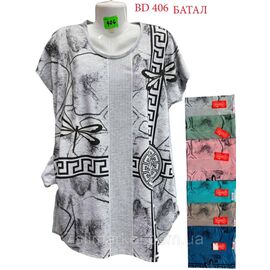 Туніка жіноча літня батал розміри 5XL-8XL (мікс кв) "NICOLAS" недорого від прямого постачальника