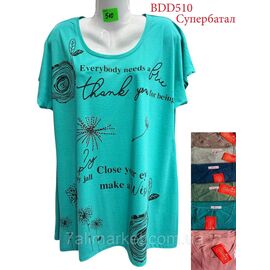 Туніка жіноча літня супербатал розміри 7XL-10XL (мікс кв) "NICOLAS" недорого від прямого постачальника