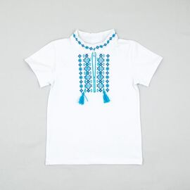 Вишиванка дитяча легка на хлопчика 15-11-5 white р.146-158 "Webi" недорого оптом від прямого постачальника
