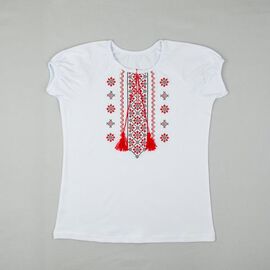 Вишиванка дитяча легка на дівчинку 15-12-8 white р.128-140 "Webi" недорого оптом від прямого постачальника