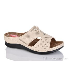 Шльопанці жіночі полегшені Літо 830 beige (6 пар р.37-41) "Sali-2" недорого оптом від прямого постачальника