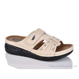 Фотография Шлепки женские облегченные Лето 8101-1 beige (6 пар р.36-41) "Sali-2" недорого оптом от прямого поставщика