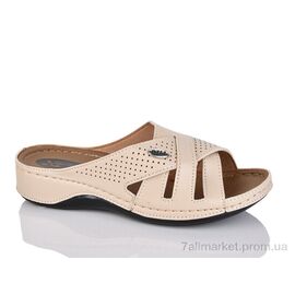Фотография Шлепки женские облегченные Лето 108 beige (6 пар р.36-41) "Sali-2" недорого оптом от прямого поставщика