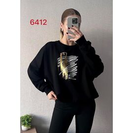 Светр жіночий 6412 black р.52-58 "FSN" недорого оптом від прямого постачальника