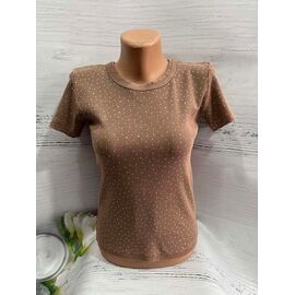 Фотография Футболка женская 8489 brown р.S-L "SHEPARIS" недорого оптом от прямого поставщика