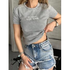 Фотография Футболка женская 8498 grey р.S-L "SHEPARIS" недорого оптом от прямого поставщика