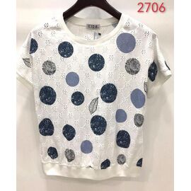 Фотография Футболка женская 2706 white р.52-62 "LIDA" недорого оптом от прямого поставщика