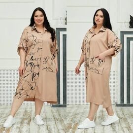 Фотография Платье летнее женское M47B beige р.52-62 "Sinevir" недорого оптом от прямого поставщика