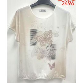 футболка жіноча 2496 beige р.52-62 "LIDA" недорого оптом від прямого постачальника